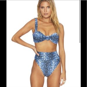Beach Riot Sophia Top Blue Leopard